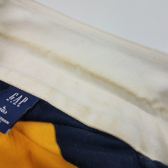 Gap Boys Yellow and Navy Striped Collared Shirt - Picture 6 of 9
